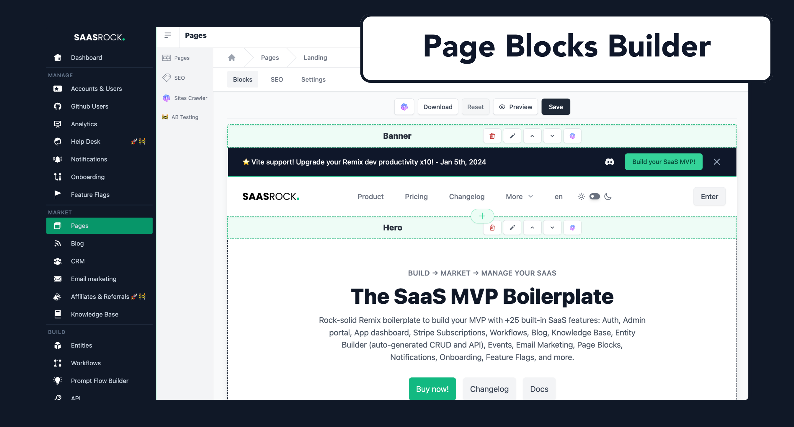 SaasRock Product Snapshot