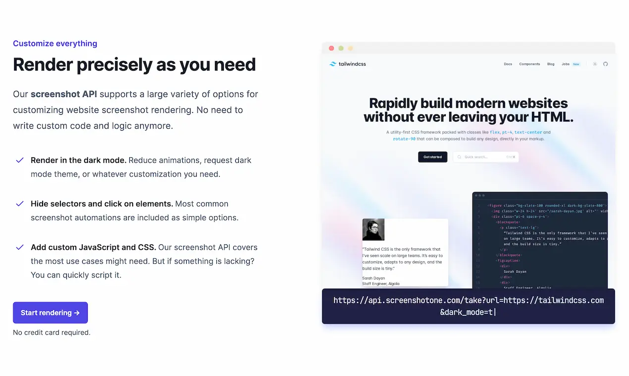ScreenshotOne Product Snapshot
